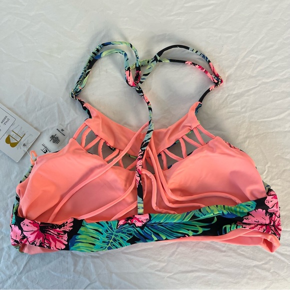 TiniBikini Tiger Lily print high neck swim top women’s size XL new with tags - Picture 10 of 11
